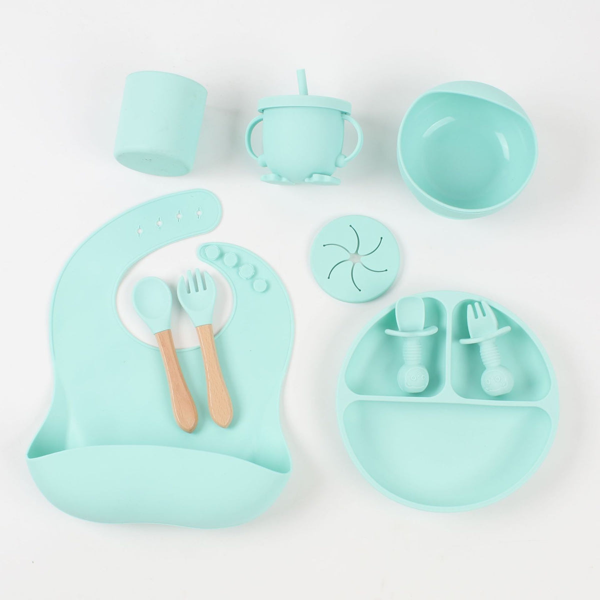 10-Piece Set of Silicone Baby Tableware Set, Baby Food Bowl, Baby Products, Children's Products, Mother and Baby Products, Supply Source - image 3