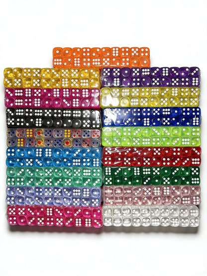 16mm Transparent Round Dice Colorful Multi-Color 6-Sided D6 Board Game Toy Accessories Environmentally Friendly Crystal Acrylic Dice - image 1