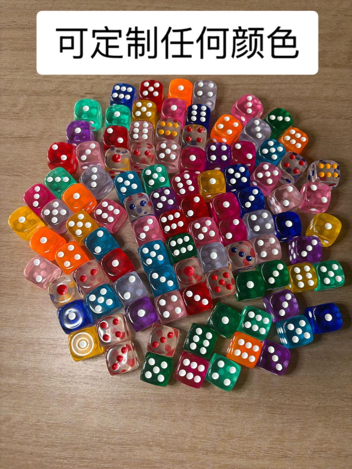 16mm Transparent Round Dice Colorful Multi-Color 6-Sided D6 Board Game Toy Accessories Environmentally Friendly Crystal Acrylic Dice - image 2