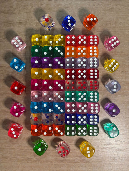 16mm Transparent Round Dice Colorful Multi-Color 6-Sided D6 Board Game Toy Accessories Environmentally Friendly Crystal Acrylic Dice - image 3