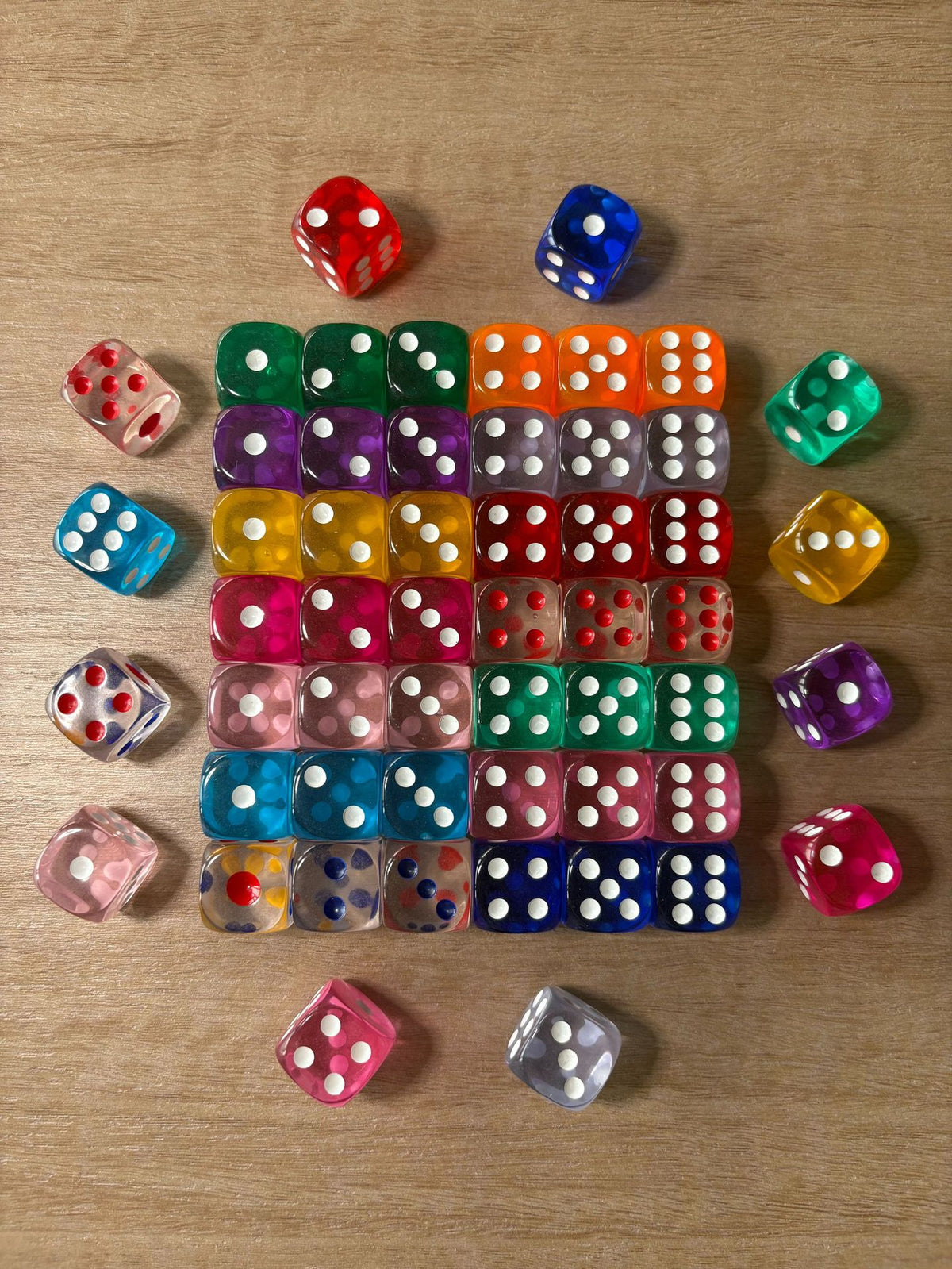 16mm Transparent Round Dice Colorful Multi-Color 6-Sided D6 Board Game Toy Accessories Environmentally Friendly Crystal Acrylic Dice - image 4