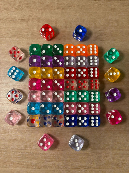 16mm Transparent Round Dice Colorful Multi-Color 6-Sided D6 Board Game Toy Accessories Environmentally Friendly Crystal Acrylic Dice - image 4