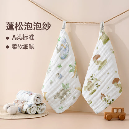 Newborn Gauze Square Towel Pure Cotton Type a Six-Layer Seersucker Baby Face Wash and Bath Towel Baby Saliva Towel - image 1
