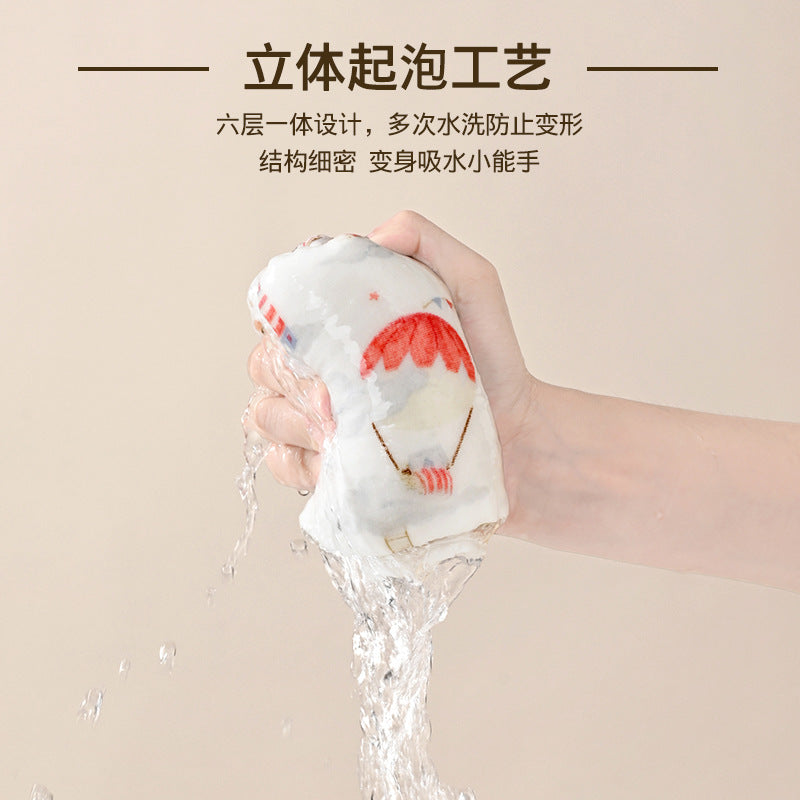 Newborn Gauze Square Towel Pure Cotton Type a Six-Layer Seersucker Baby Face Wash and Bath Towel Baby Saliva Towel - image 3