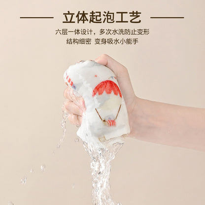 Newborn Gauze Square Towel Pure Cotton Type a Six-Layer Seersucker Baby Face Wash and Bath Towel Baby Saliva Towel - image 3