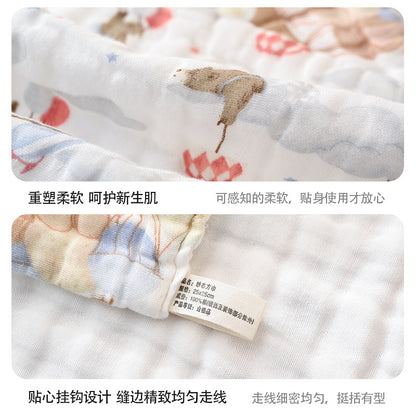 Newborn Gauze Square Towel Pure Cotton Type a Six-Layer Seersucker Baby Face Wash and Bath Towel Baby Saliva Towel - image 4