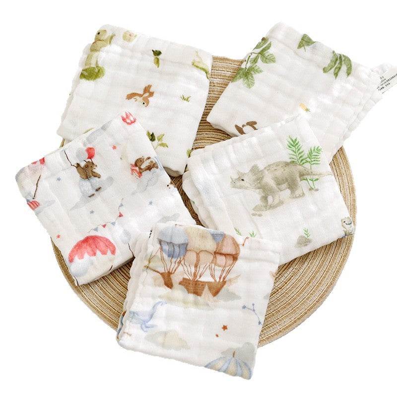 Newborn Gauze Square Towel Pure Cotton Type a Six-Layer Seersucker Baby Face Wash and Bath Towel Baby Saliva Towel - image 5