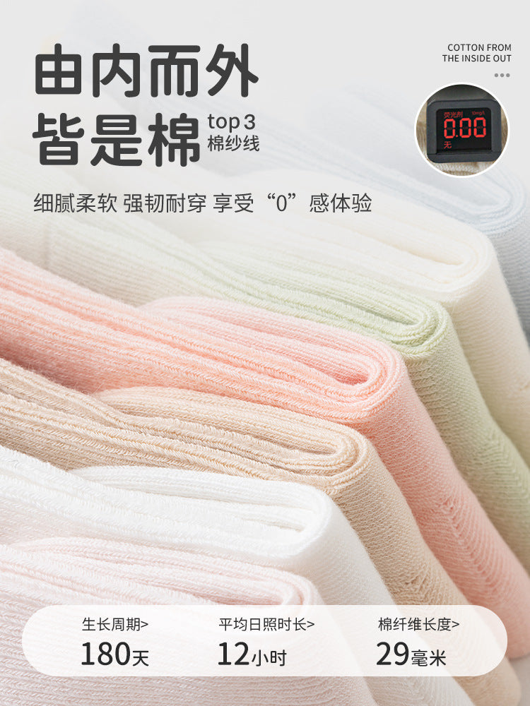 Spring and Autumn Baby Socks, Newborn Class a Cotton Socks, Seamless Loose-Top Cartoon Children's Socks, Children's Solid Color Baby Socks - image 2