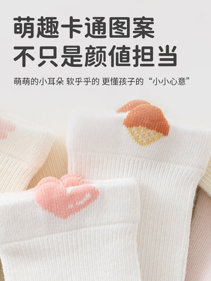 Spring and Autumn Baby Socks, Newborn Class a Cotton Socks, Seamless Loose-Top Cartoon Children's Socks, Children's Solid Color Baby Socks - image 3