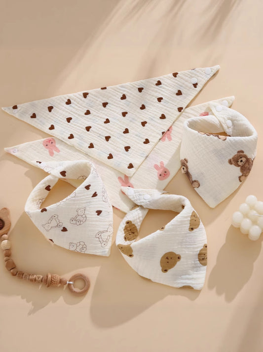 Cross-Border Saliva Towel Baby A-Grade Cotton Bib Cartoon Baby Triangle Towel Newborn Bib Pure Cotton Baby Products - image 1