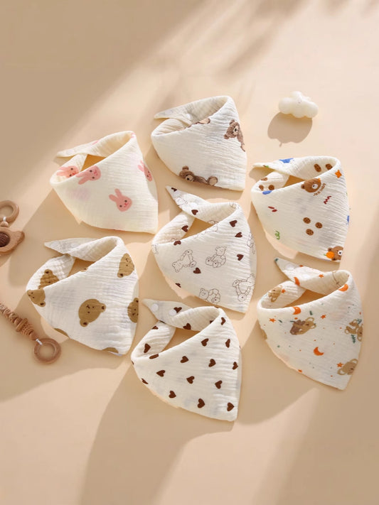 Cross-Border Saliva Towel Baby A-Grade Cotton Bib Cartoon Baby Triangle Towel Newborn Bib Pure Cotton Baby Products - image 2