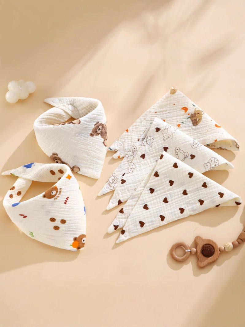 Cross-Border Saliva Towel Baby A-Grade Cotton Bib Cartoon Baby Triangle Towel Newborn Bib Pure Cotton Baby Products - image 3