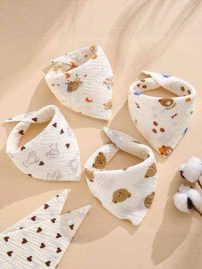 Cross-Border Saliva Towel Baby A-Grade Cotton Bib Cartoon Baby Triangle Towel Newborn Bib Pure Cotton Baby Products - image 5