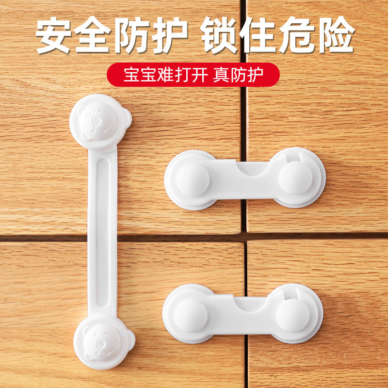 Child Safety Lock Drawer Lock Cabinet Door Latch Anti-Pinch Anti-Open Device Baby Protection Refrigerator Latch Cabinet Latch - image 2