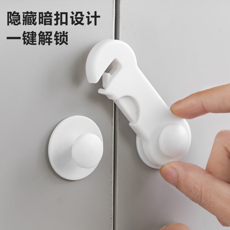 Child Safety Lock Drawer Lock Cabinet Door Latch Anti-Pinch Anti-Open Device Baby Protection Refrigerator Latch Cabinet Latch - image 3