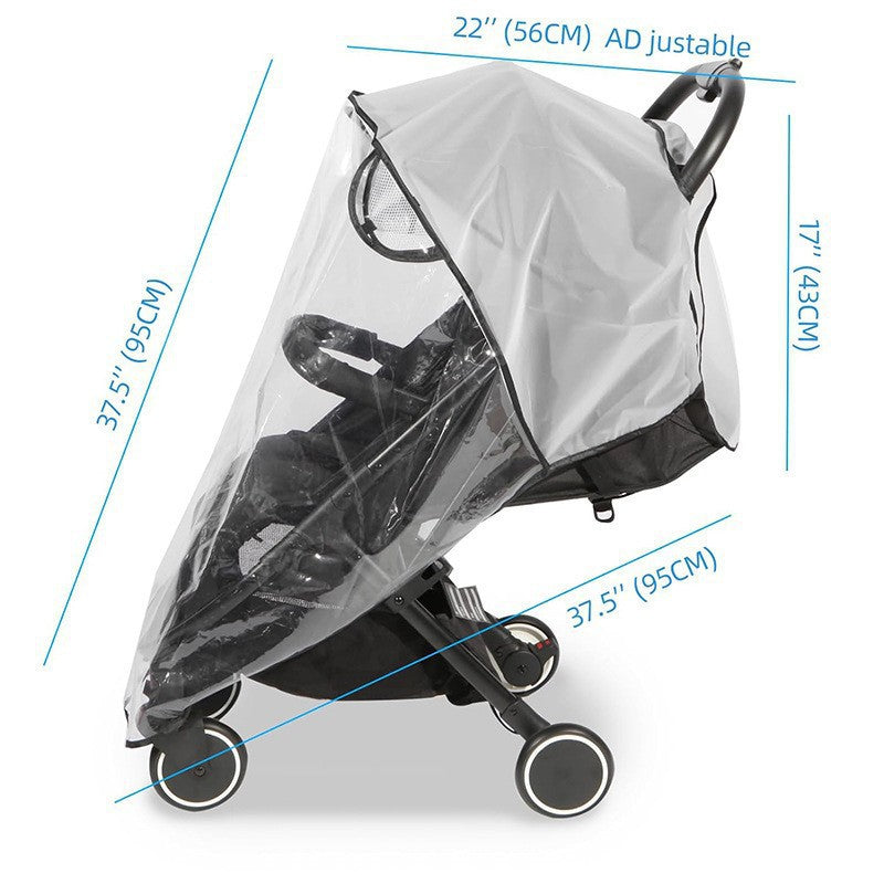 Stroller Rain Cover, Universal Type, Windproof Cover for Baby Strollers, Rainproof Cover for Baby Umbrella Strollers, Warm Cover, Children's Stroller Raincoat W - image 3