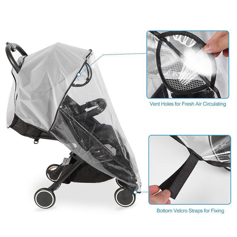 Stroller Rain Cover, Universal Type, Windproof Cover for Baby Strollers, Rainproof Cover for Baby Umbrella Strollers, Warm Cover, Children's Stroller Raincoat W - image 4