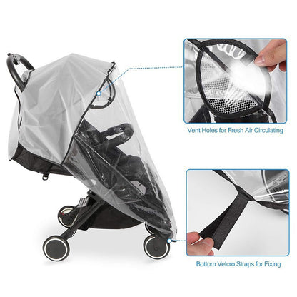 Stroller Rain Cover, Universal Type, Windproof Cover for Baby Strollers, Rainproof Cover for Baby Umbrella Strollers, Warm Cover, Children's Stroller Raincoat W - image 4