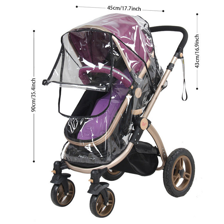 Stroller Rain Cover, Universal Type, Windproof Cover for Baby Strollers, Rainproof Cover for Baby Umbrella Strollers, Warm Cover, Children's Stroller Raincoat W - image 5