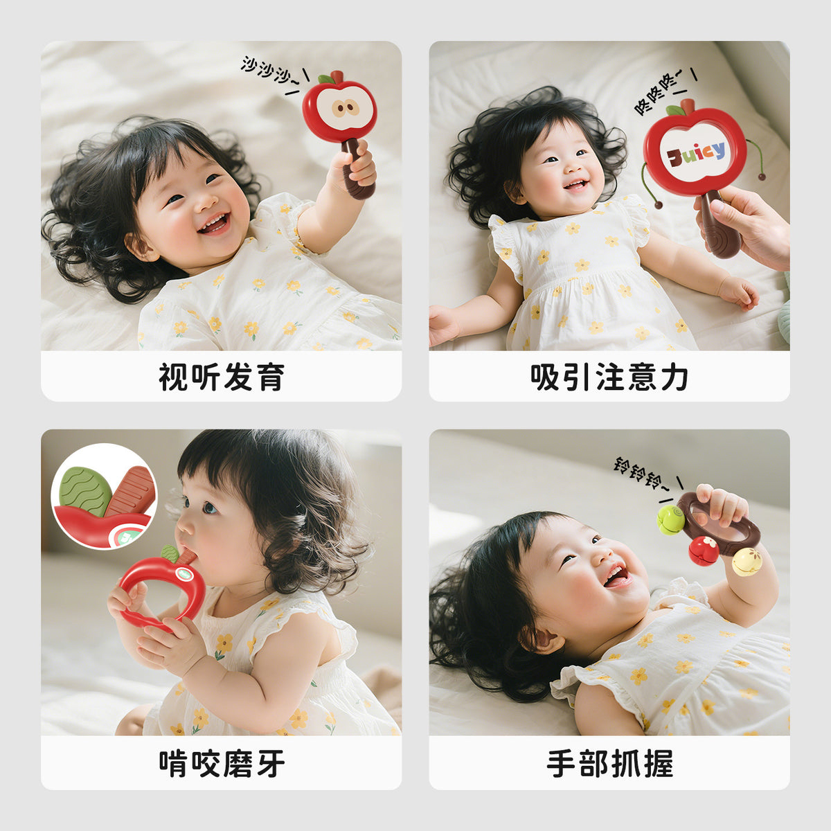Newborn Baby Toys 0-6 Months Hand Rattle Baby Early Education Sand Hammer Rattle Chewable Teether Age 3 Wholesale - image 3