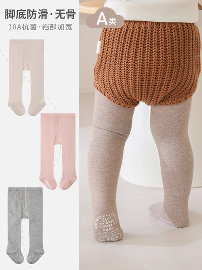 Children's Pantyhose Spring & Fall New Large Pp Pure Color Girls' Jumpsuits Boneless Antibacterial Infant Outer Leggings - image 2