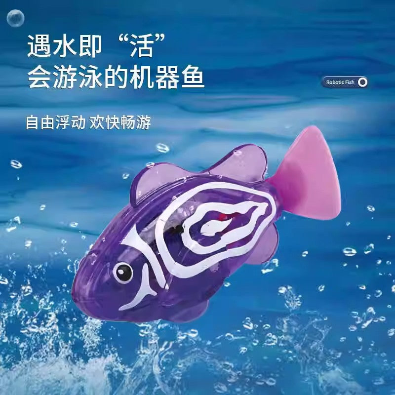 Cross-Border Children's Baby Bath Toy Electronic Sensor Luminous Fish That Swims When Exposed to Water and Swings Fish Artificial Toy - image 3