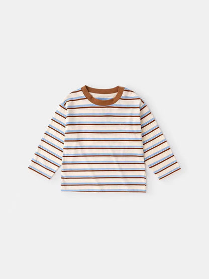 New Long-Sleeved Single-Piece Children's T-Shirt Pure Cotton Boys' Tops Girls' A-Class Pure Cotton Clothing Cartoon Trendy Kids' Wear - image 1