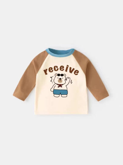 New Long-Sleeved Single-Piece Children's T-Shirt Pure Cotton Boys' Tops Girls' A-Class Pure Cotton Clothing Cartoon Trendy Kids' Wear - image 2