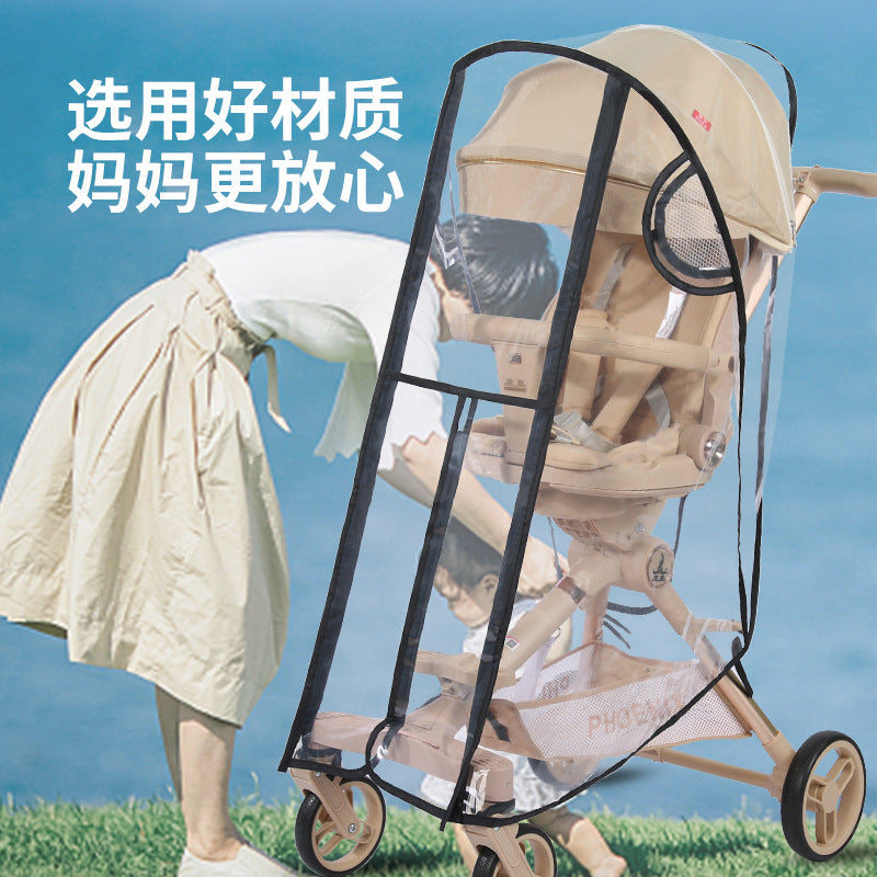 Baby Stroller Rain Cover, Windproof and Rainproof Cover, Stroller Protection, Breathable Peva Raincoat Accessories - image 2