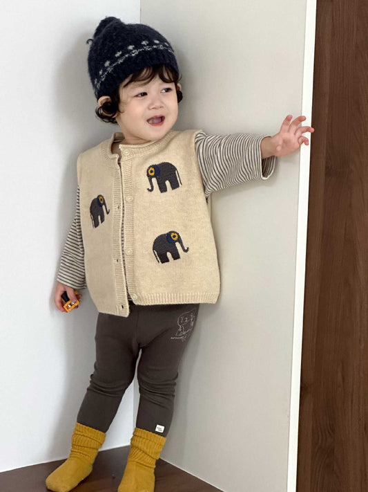 Children's Vest Jacket Autumn 2026 New Style Baby Autumn Clothing Korean Style Children's Clothing Autumn Boys' Striped Base Layer Set - image 1