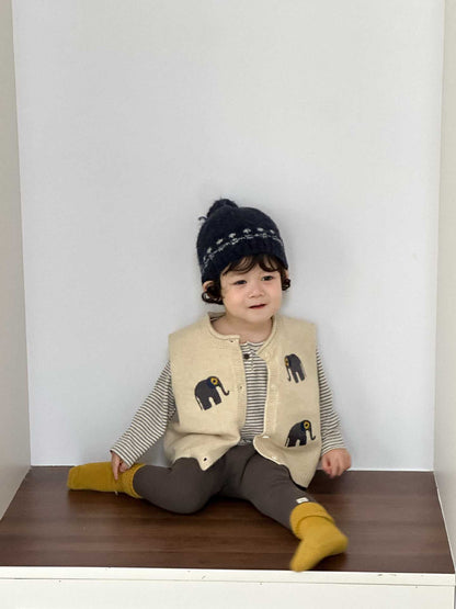 Children's Vest Jacket Autumn 2026 New Style Baby Autumn Clothing Korean Style Children's Clothing Autumn Boys' Striped Base Layer Set - image 2