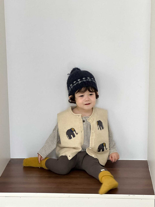 Children's Vest Jacket Autumn 2026 New Style Baby Autumn Clothing Korean Style Children's Clothing Autumn Boys' Striped Base Layer Set - image 2
