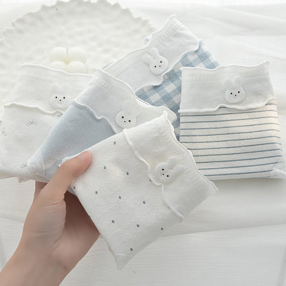 Category a Baby Cotton Blue Cartoon Girl Underwear 10A Antibacterial Cotton Crotch Mid-Waist Breathable Hip-Covering Student Briefs - image 1
