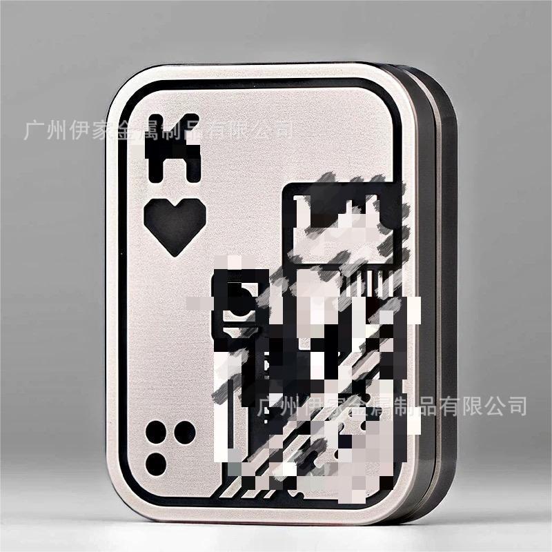 Source Factory Edc Stress Relief Toy Metal Mechanical Push Card Big King Snap Coin Fidget Spinner Edc Cross-Border Hit - image 1