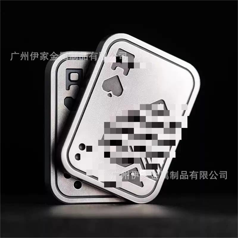 Source Factory Edc Stress Relief Toy Metal Mechanical Push Card Big King Snap Coin Fidget Spinner Edc Cross-Border Hit - image 3