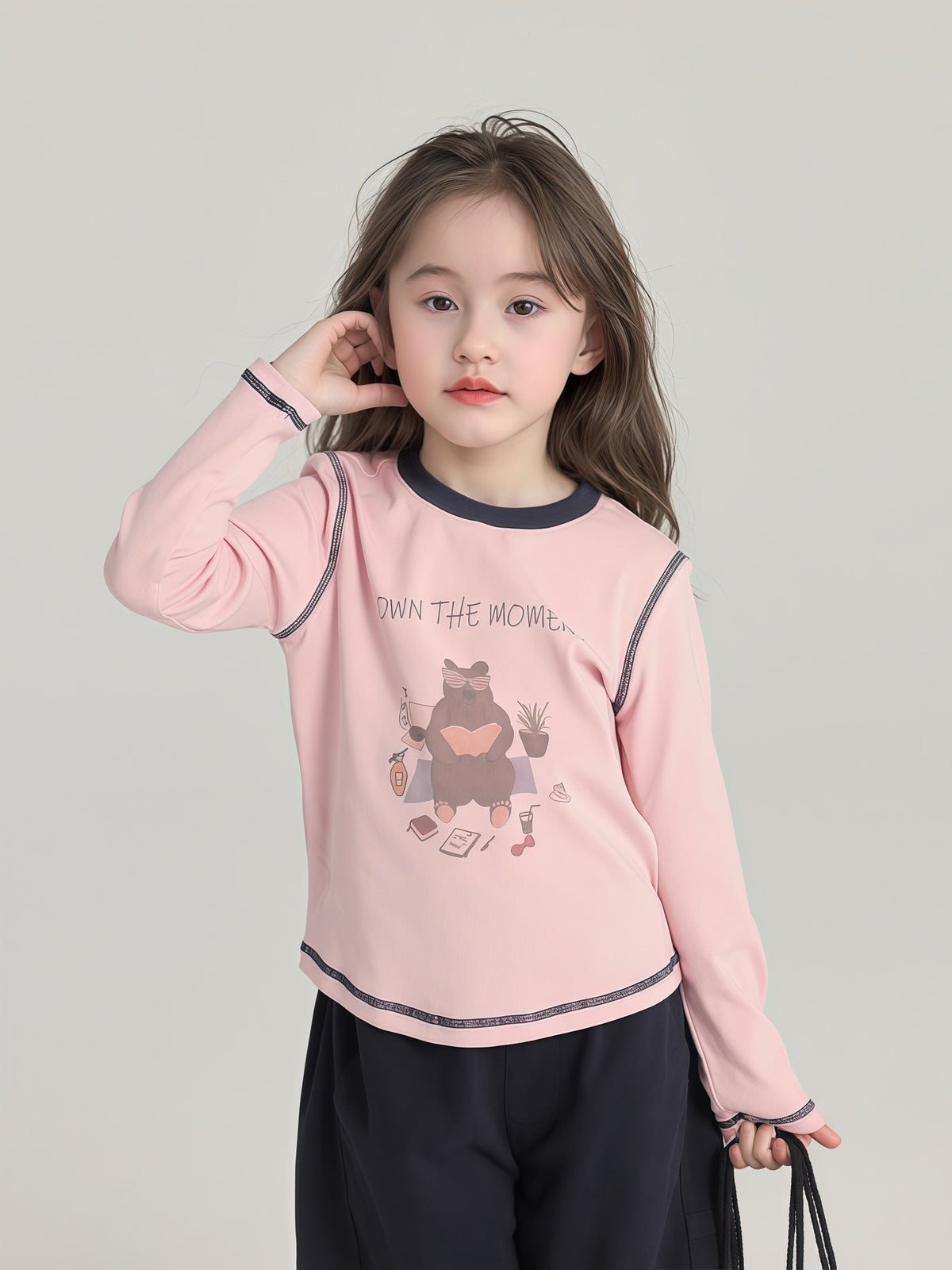 Girls' Autumn Round Neck Cartoon Tops, Kidsren's Lycra Cotton Printed Long-Sleeved T-Shirts, Baby Casual Bottoming Sweatshirts - image 3