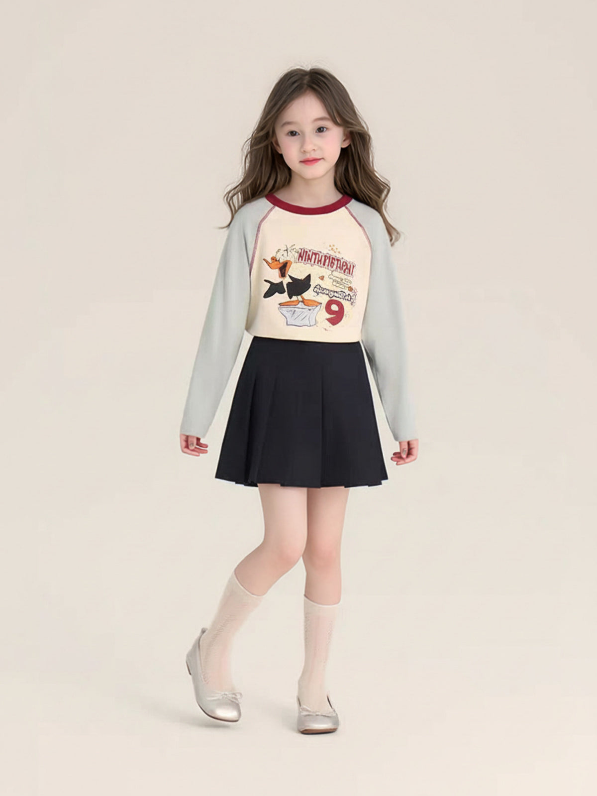 Girls' Autumn Round Neck Cartoon Tops, Kidsren's Lycra Cotton Printed Long-Sleeved T-Shirts, Baby Casual Bottoming Sweatshirts - image 4