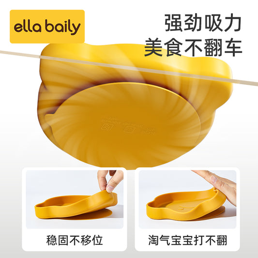 Food-Grade Baby Dinner Plate Silicone Suction Cup All-In-One Independent Eating Kidsren's Tableware Set Complementary Food Bowl Baby - image 2