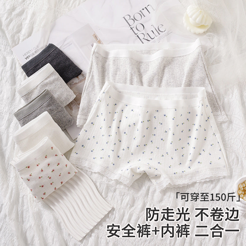 10A Antibacterial Crotch Square-Cut Women's Underwear, Baby Cotton Boxer Briefs for Women, Mid-Waist Seamless Simple Cotton Women's Underwear - image 1