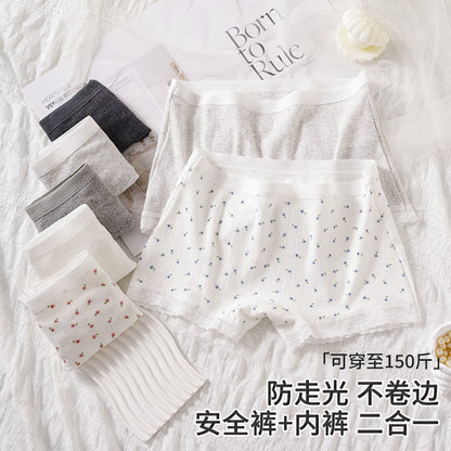 10A Antibacterial Crotch Square-Cut Women's Underwear, Baby Cotton Boxer Briefs for Women, Mid-Waist Seamless Simple Cotton Women's Underwear - image 1