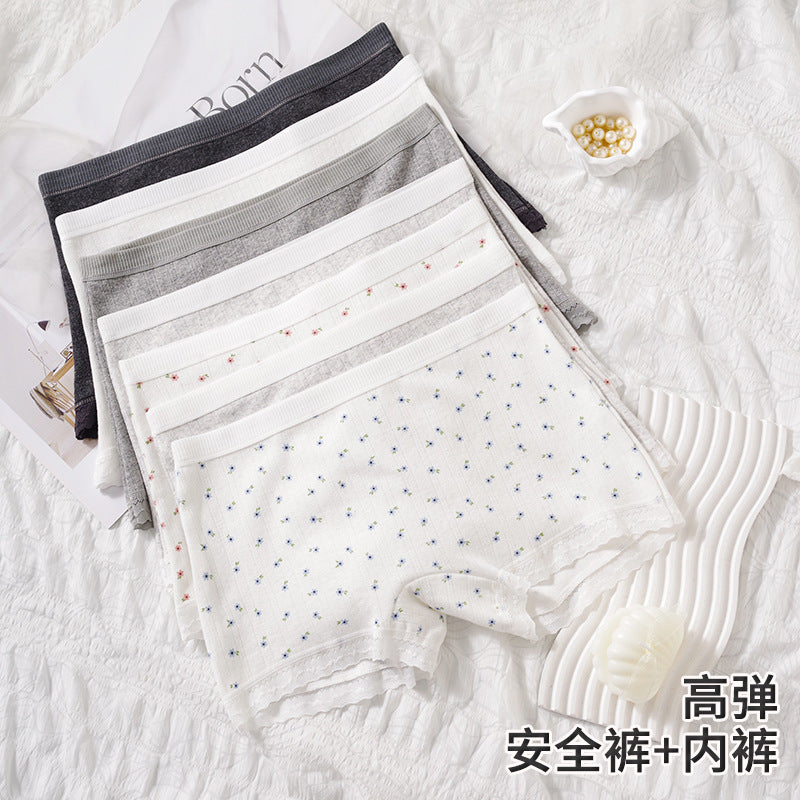 10A Antibacterial Crotch Square-Cut Women's Underwear, Baby Cotton Boxer Briefs for Women, Mid-Waist Seamless Simple Cotton Women's Underwear - image 3