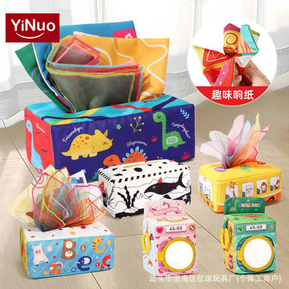 Cross-Border Best-Selling Baby Tissue Box That Cannot Be Torn Apart, Baby Finger Tissue Box, Exercise Early Education Soothing Toy - image 1