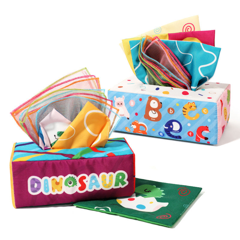 Cross-Border Best-Selling Baby Tissue Box That Cannot Be Torn Apart, Baby Finger Tissue Box, Exercise Early Education Soothing Toy - image 5