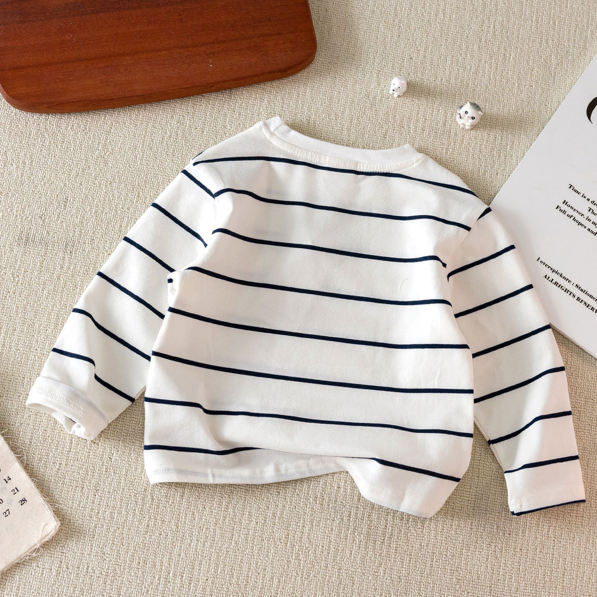 Children's Long-Sleeved T-Shirt 2025 Spring & Fall New Style Boy's Stripesd Top Cartoon Bear Baby Cartoon Bottoming Shirt Trendy - image 4