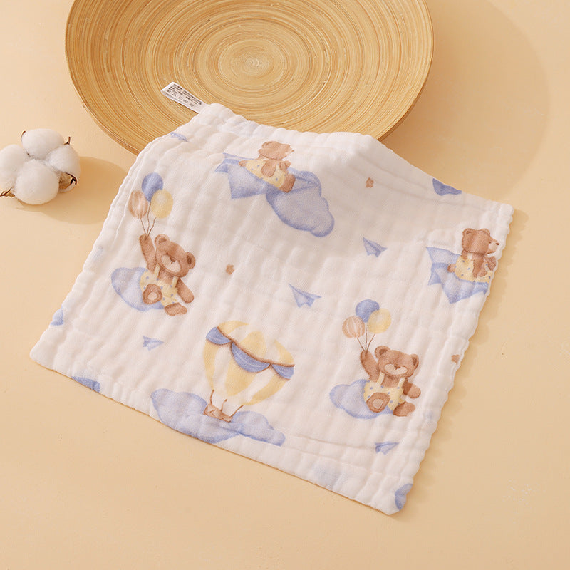 Pure Cotton Gauze Small Square Towel Baby Saliva Towel Seersucker Soft Absorbent Small Towel Kindergarten Kidsren's Face Towel - image 2