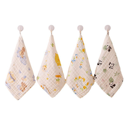 Pure Cotton Gauze Small Square Towel Baby Saliva Towel Seersucker Soft Absorbent Small Towel Kindergarten Kidsren's Face Towel - image 5