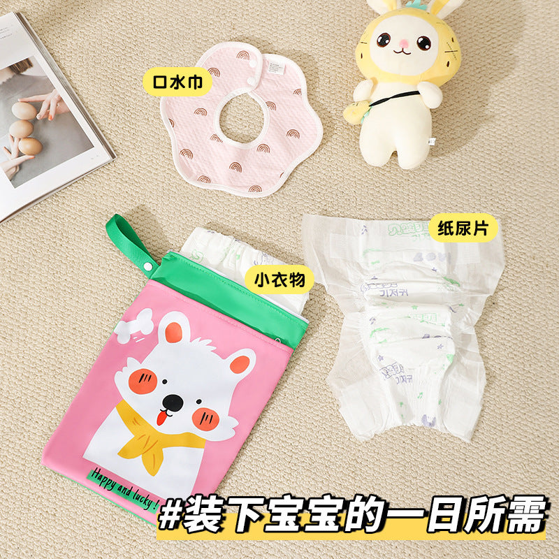 Waterproof Diaper Storage Bag Double-Layer Zipper Stroller Hanging Bag for Walking Baby Stroller Portable Diaper Storage Bag - image 1