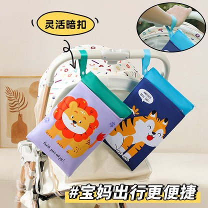 Waterproof Diaper Storage Bag Double-Layer Zipper Stroller Hanging Bag for Walking Baby Stroller Portable Diaper Storage Bag - image 2