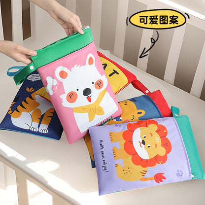 Waterproof Diaper Storage Bag Double-Layer Zipper Stroller Hanging Bag for Walking Baby Stroller Portable Diaper Storage Bag - image 3