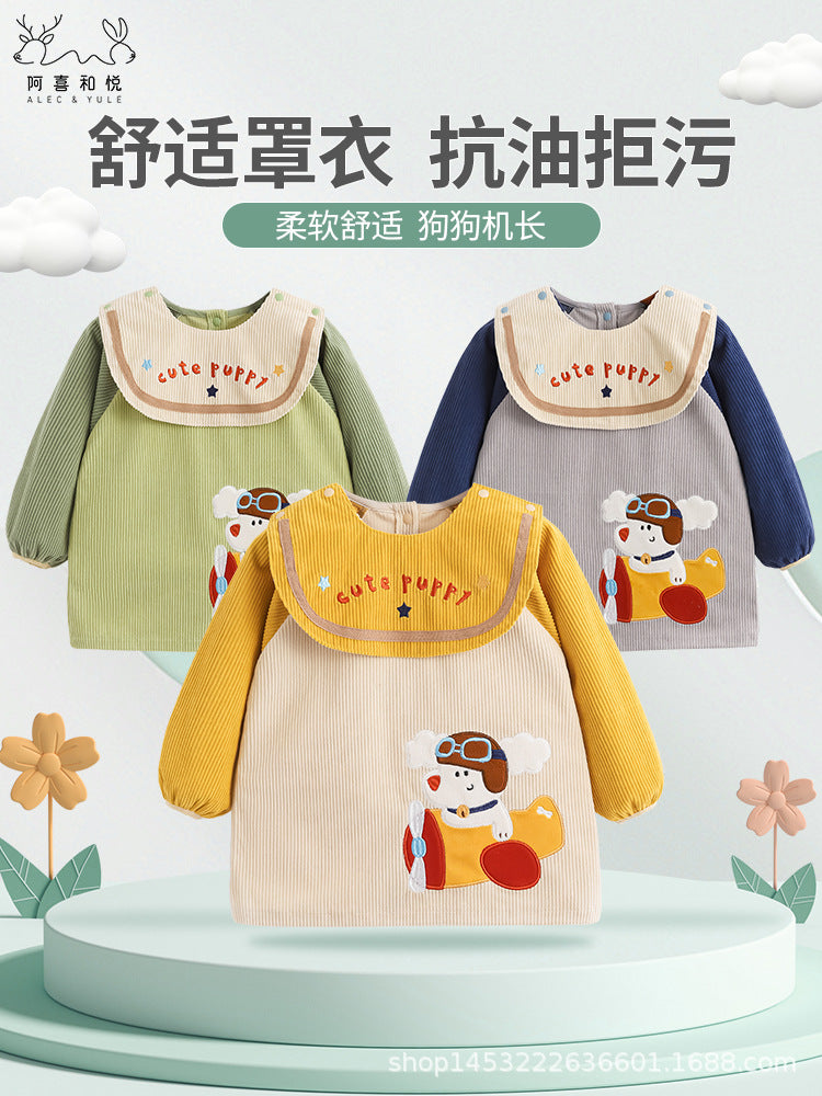 Axi Heyue Boys' Long-Sleeved Waterproof Smock Infant Baby Eating Bib Boy Outer Wear Anti-Dirty Protective Apron - image 1